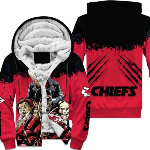 kansas city chiefs a nightmare on elm street halloween hoodie zip up hoodie fleece nla024010 jlcn5