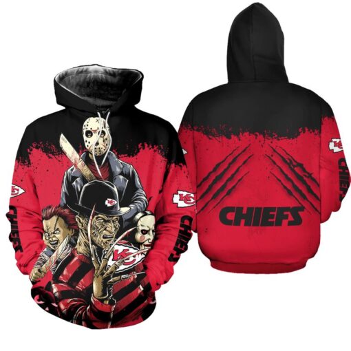 kansas city chiefs a nightmare on elm street halloween hoodie zip up hoodie fleece nla024010 wzfcu