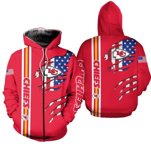 kansas city chiefs american flag limited edition unisex hoodie zip up hoodie fleece new021710