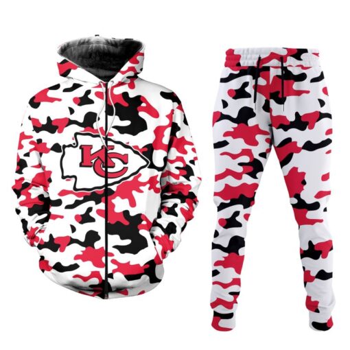 kansas city chiefs camo patterns limited edition hoodie zip hoodie size new055810 872pk