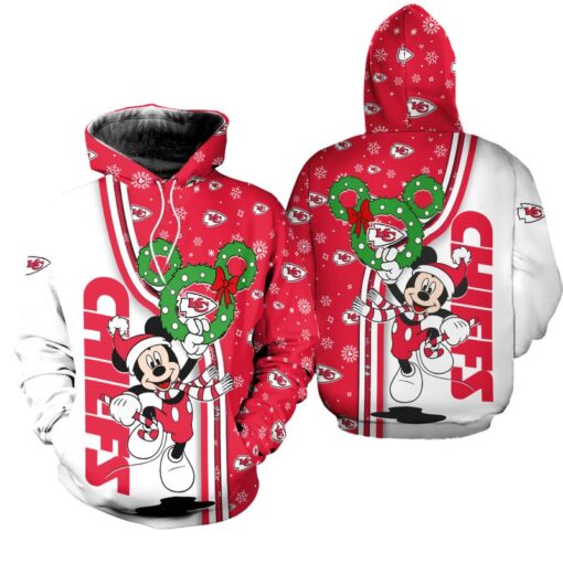 kansas city chiefs christmas mckey hoodie zip hoodie fleece zip hoodie s 5xl new061110 4bod3