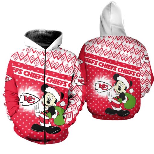 kansas city chiefs christmas mickey limited edition unisex hoodie zip up hoodie nla029410 t07to