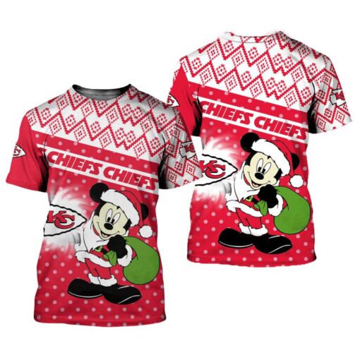 kansas city chiefs christmas mickey limited edition unisex t shirts nla0294106 zqgpz