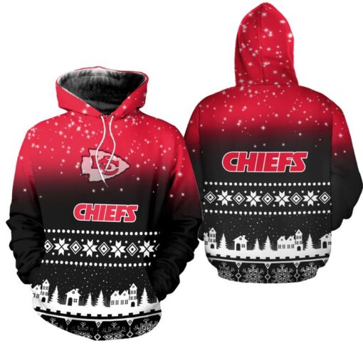 kansas city chiefs christmas pattern hoodie zip up hoodie nla040210