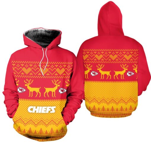 kansas city chiefs christmas pattern hoodie zip up hoodie nla040510 36znd