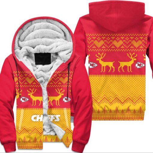 kansas city chiefs christmas pattern hoodie zip up hoodie nla040510