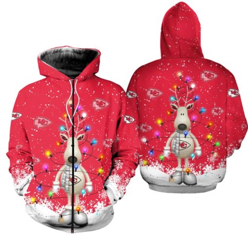 kansas city chiefs christmas pattern limited edition unisex hoodie zip up hoodie fleece zip hoodie new060510 zk2dy