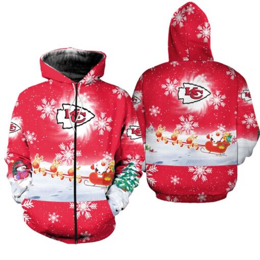 kansas city chiefs christmas pattern limited edition unisex hoodie zip up hoodie nla030310 okjps