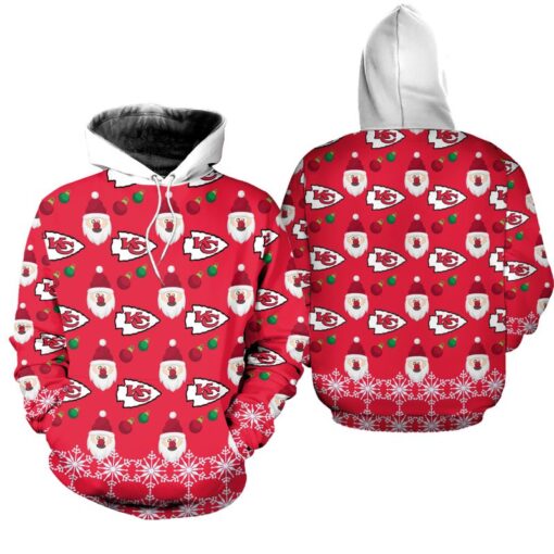 kansas city chiefs christmas pattern santa clause hoodie zip up hoodie nla033710 iun1s