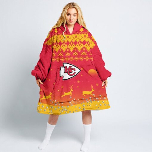 kansas city chiefs christmas reindeer limited edition snug hoodie nla040810 9hi43