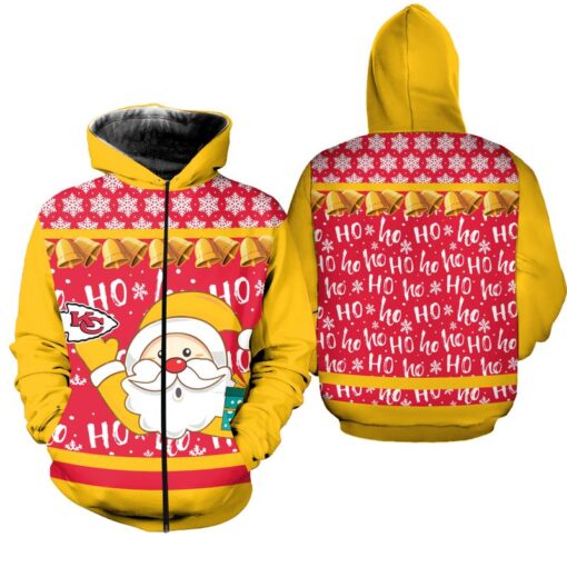 kansas city chiefs christmas santa claus hoodie zip up hoodie nla034810 bfe4z