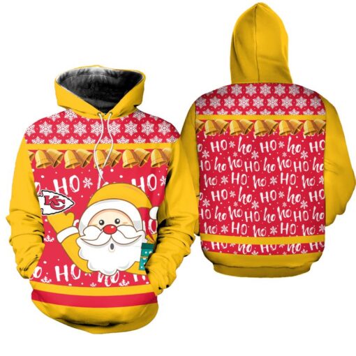 kansas city chiefs christmas santa claus hoodie zip up hoodie nla034810