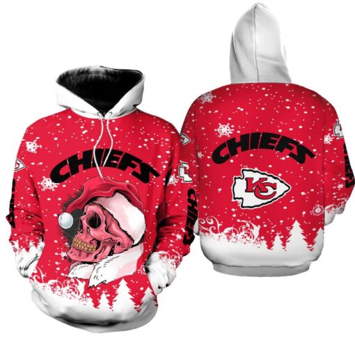 kansas city chiefs christmas skull hoodie zip up hoodie nla032710 u31k2