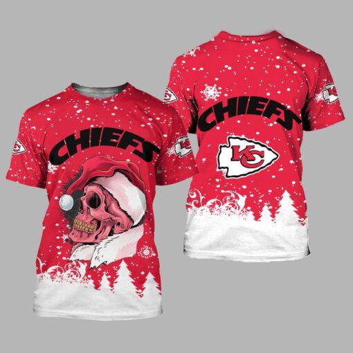 kansas city chiefs christmas skull limited edition unisex t shirts nla0327106 1wap3