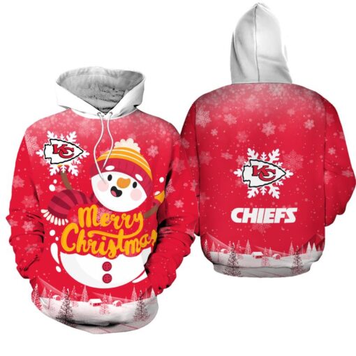 kansas city chiefs christmas snowman hoodie zip up hoodie nla036310 bf65s