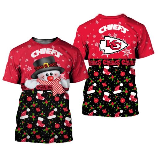 kansas city chiefs christmas snowman limited edition unisex t shirts nla0345106 ia4eb