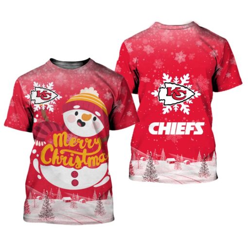 kansas city chiefs christmas snowman limited edition unisex t shirts nla0363106 dabem