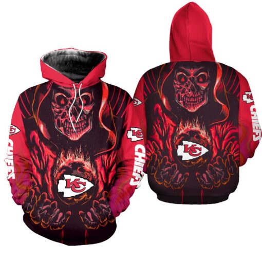 kansas city chiefs death halloween skull hoodie zip up hoodie nla022510 doh3h