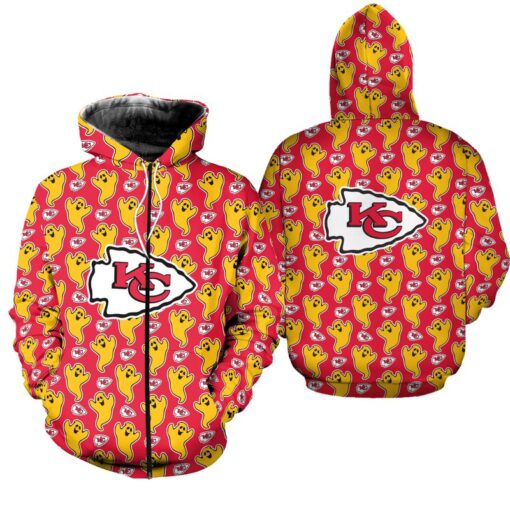 kansas city chiefs funny ghosts pattern halloween edition unisex hoodie zip up hoodie new045110 40odi