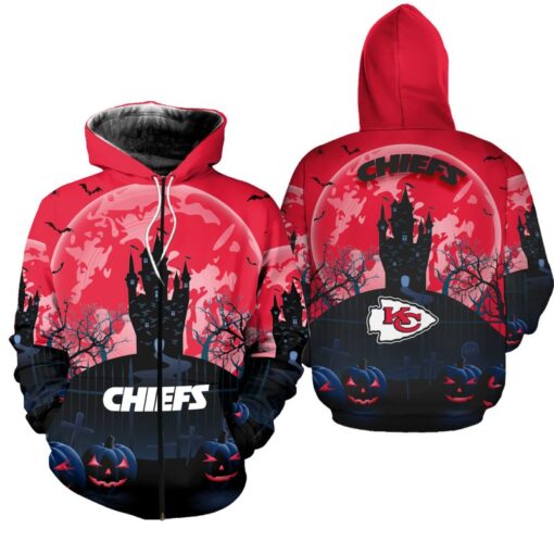 kansas city chiefs halloween background edition unisex hoodie zip up hoodie nla028910 dhmcj