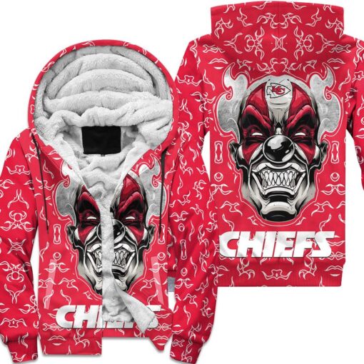 kansas city chiefs halloween clown edition unisex hoodie zip up hoodie new044810 bd5qy