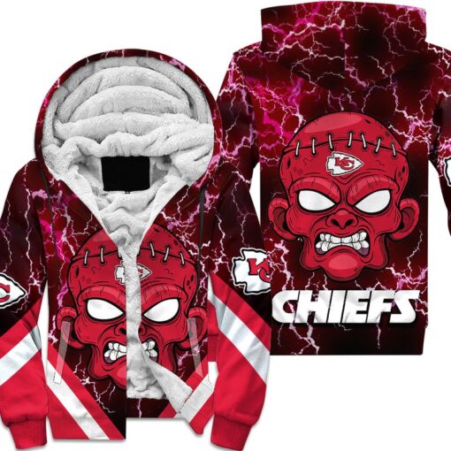 kansas city chiefs halloween frankenstein hoodie zip up hoodie nla027910 a62o6