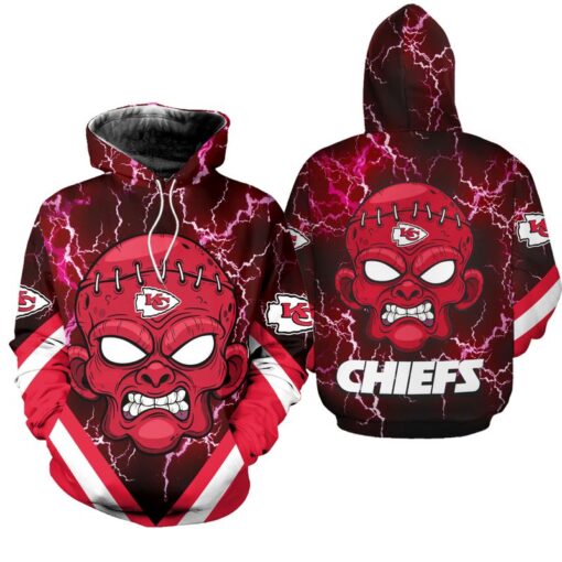 kansas city chiefs halloween frankenstein hoodie zip up hoodie nla027910 zr7yc