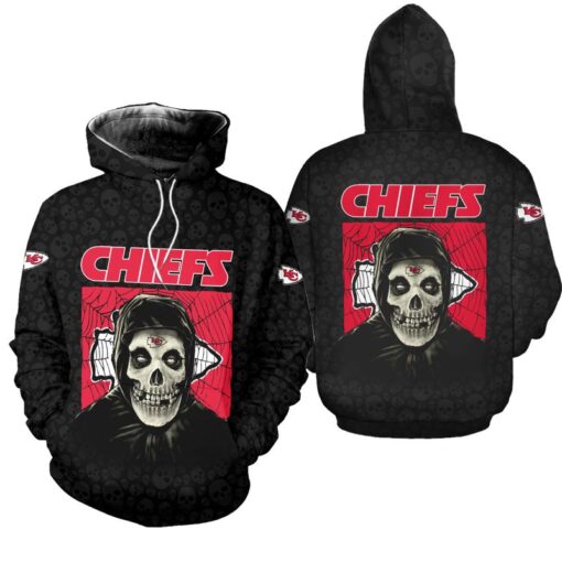 kansas city chiefs halloween misfit edition unisex hoodie zip up hoodie new047210 r520w