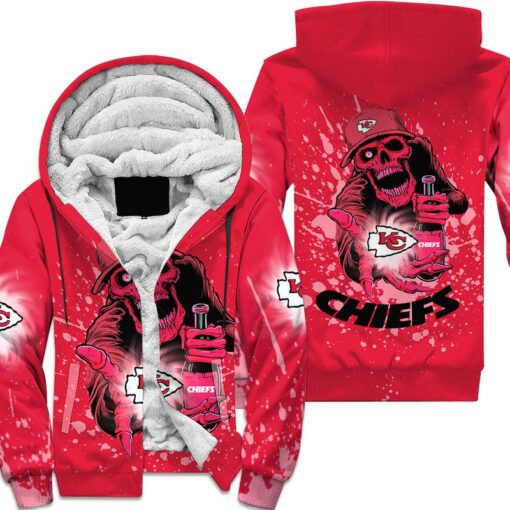 kansas city chiefs halloween skull edition unisex hoodie zip up hoodie nla027010 tsoq0