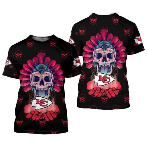 kansas city chiefs halloween skull limited edition unisex t shirts nla0273106 ncv1q