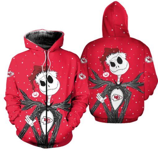 kansas city chiefs jack skellington christmas limited edition hoodie zip hoodie unisex size new059610 fdimt