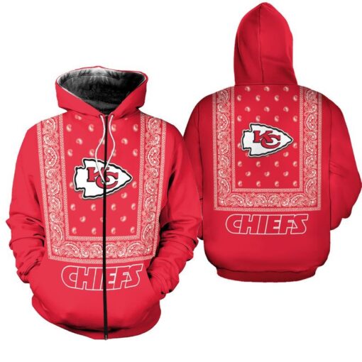 kansas city chiefs limited edition bandana skull zip hoodie sizes s 5xl new012210 6n1w5