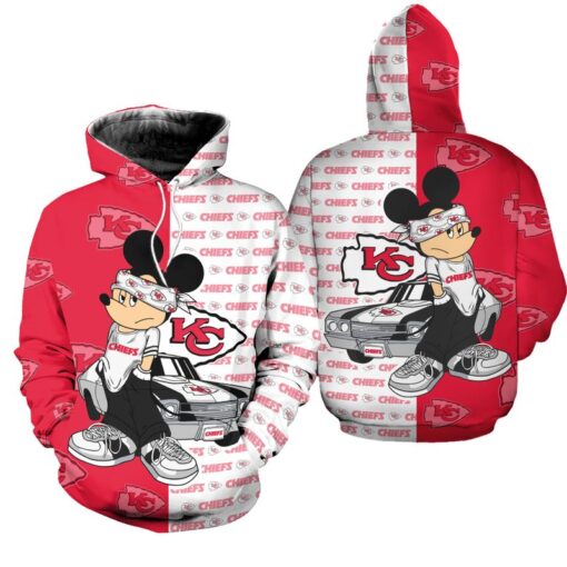 kansas city chiefs mickey hoodie zip hoodie s 5xl new057010