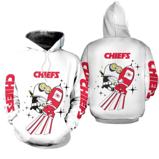 kansas city chiefs minions hoodie zip up hoodie fleece new021810 2p3zp