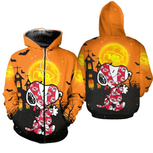 kansas city chiefs mummy snp halloween hoodie zip up hoodie fleece new044610 omngf