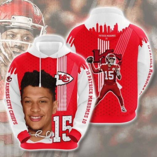 kansas city chiefs nfl logo 15 patrick mahomes signature 2 gift for fan 3d hoodie