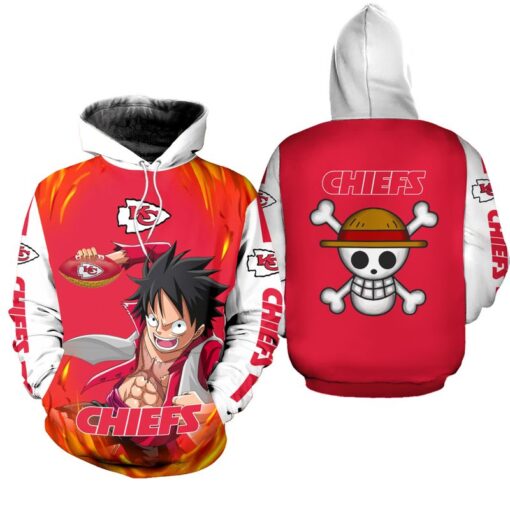 kansas city chiefs one piece luffy limited edition hoodie size nla000310 hbbjp