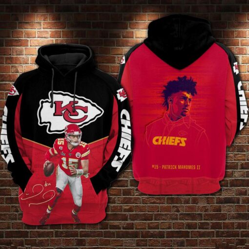 kansas city chiefs patrick mahomes signature red black hoodie adult sizes s 5xl dm554