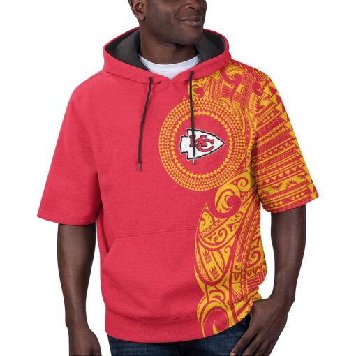 kansas city chiefs polynesian summer short sleeve pullover hoodie new028210