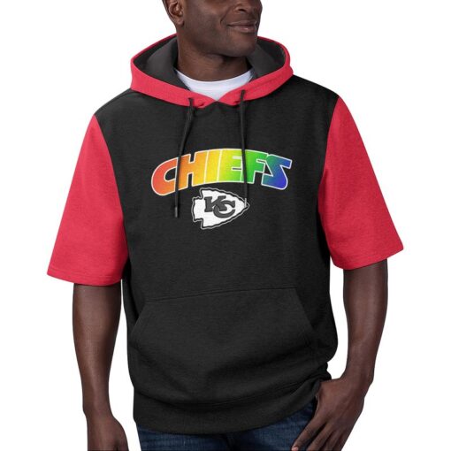 kansas city chiefs rainbow pattern summer short sleeve pullover hoodie size s 5xl new029410 bkj7a