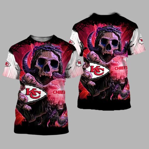 kansas city chiefs skull halloween limited edition unisex t shirts nla0234106 t7o4b