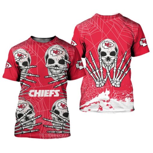 kansas city chiefs skull hallowen limited edition unisex t shirts nla0216106 3nd41