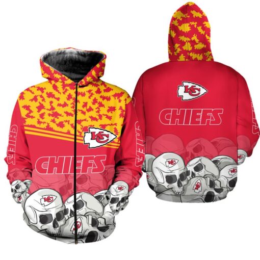 kansas city chiefs skull hoodie zip up hoodie nla066710 cf1sm