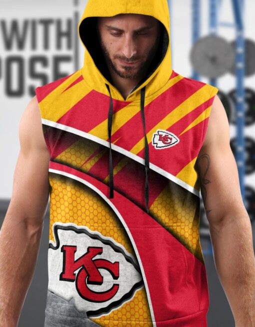 kansas city chiefs stripe pattern limited edition sleeveless hoodie size s 5xl new036010 dewzp