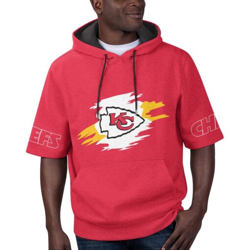 kansas city chiefs summer short sleeve pullover hoodie new029310 jgyh4