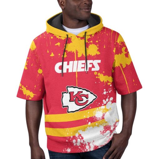 kansas city chiefs summer short sleeve pullover hoodie new033010 yi6zu