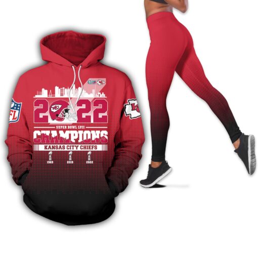 kansas city chiefs super bowl lvii champions leggings hoodie zwo5q