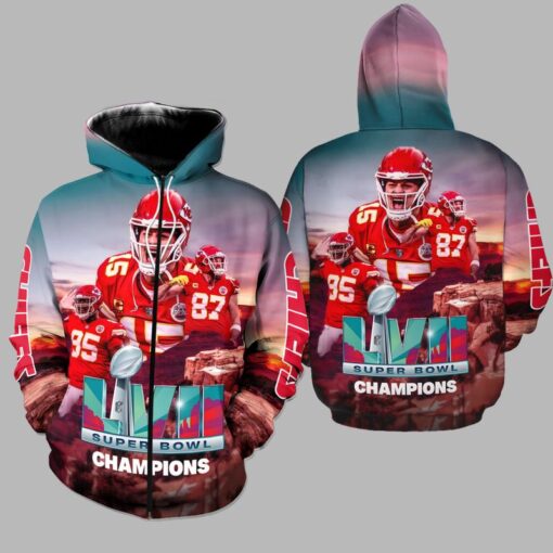 kansas city chiefs super bowl lvii unisex hoodie zip up hoodie nml001501 nwzkb