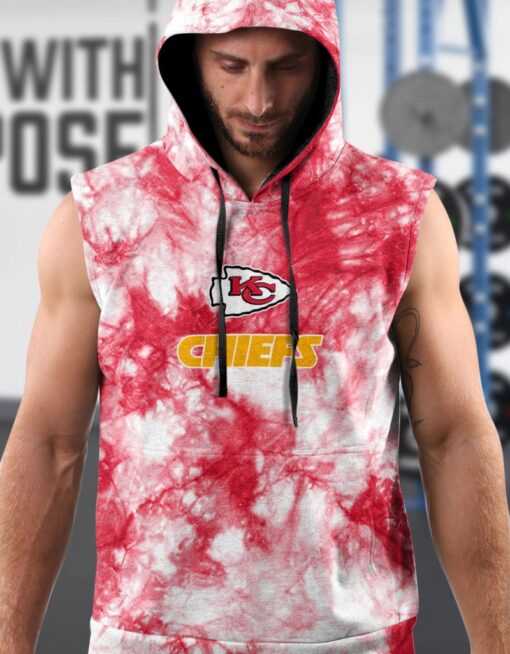 kansas city chiefs tie dye pattern limited edition sleeveless hoodie size s 5xl new034510 tcfiw