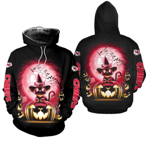 kansas city chiefs witch cat halloween edition unisex hoodie zip up hoodie new048810 nj9lj